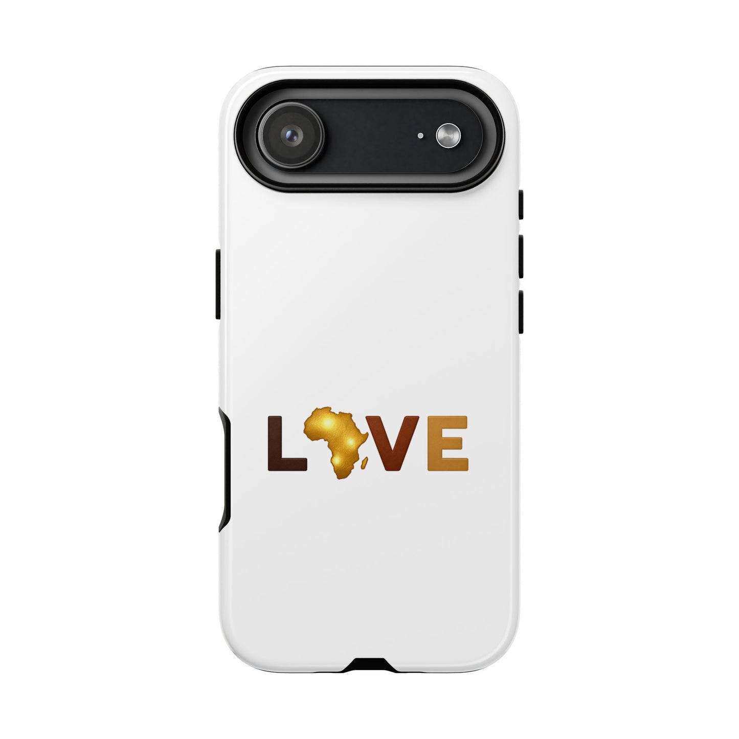 Love Africa Phone Case — Tough Protective iPhone Cover with Gold Africa Heart Design
