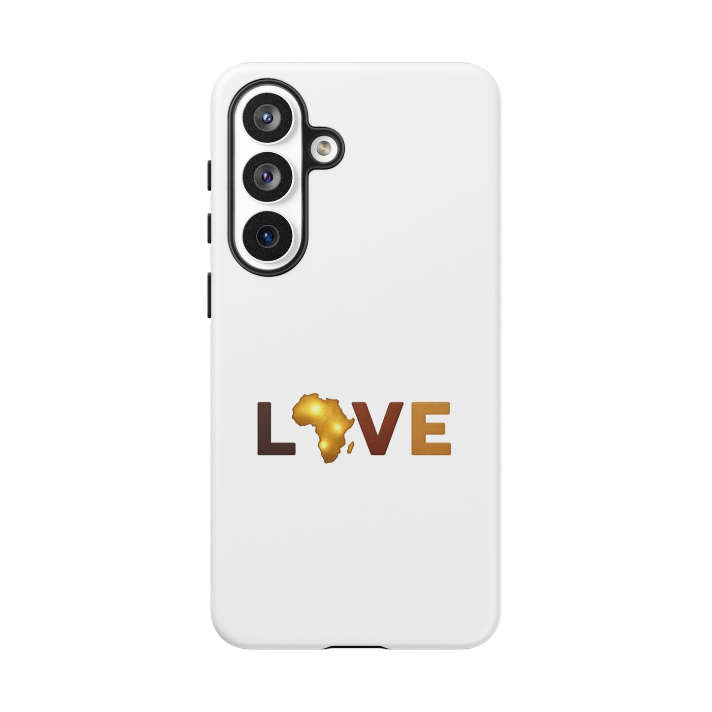 Love Africa Phone Case — Tough Protective iPhone Cover with Gold Africa Heart Design