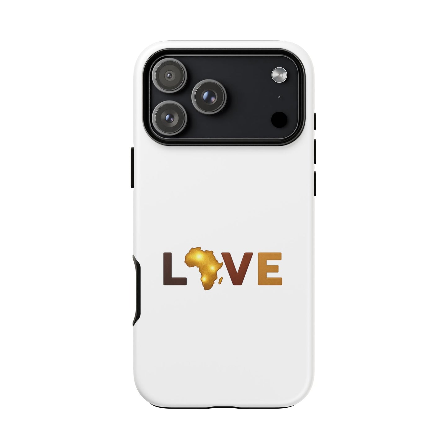 Love Africa Phone Case — Tough Protective iPhone Cover with Gold Africa Heart Design