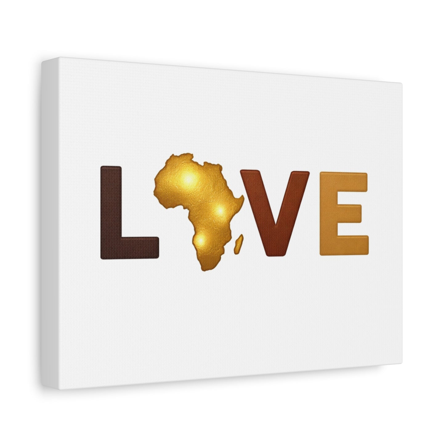LOVE Africa Matte Canvas Wall Art — Gold Map Stretched Print