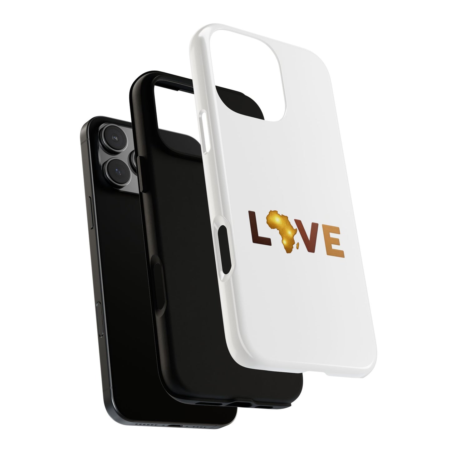 Love Africa Phone Case — Tough Protective iPhone Cover with Gold Africa Heart Design