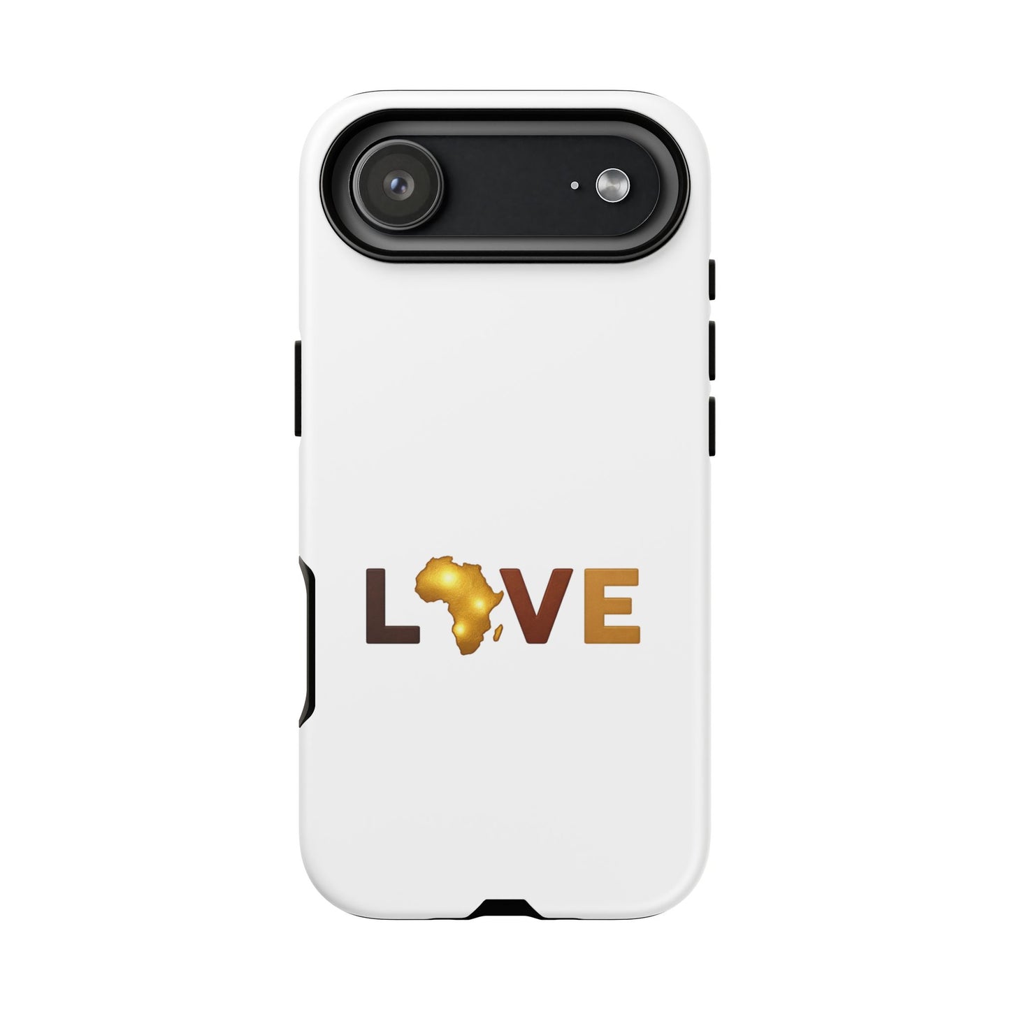 Love Africa Phone Case — Tough Protective iPhone Cover with Gold Africa Heart Design