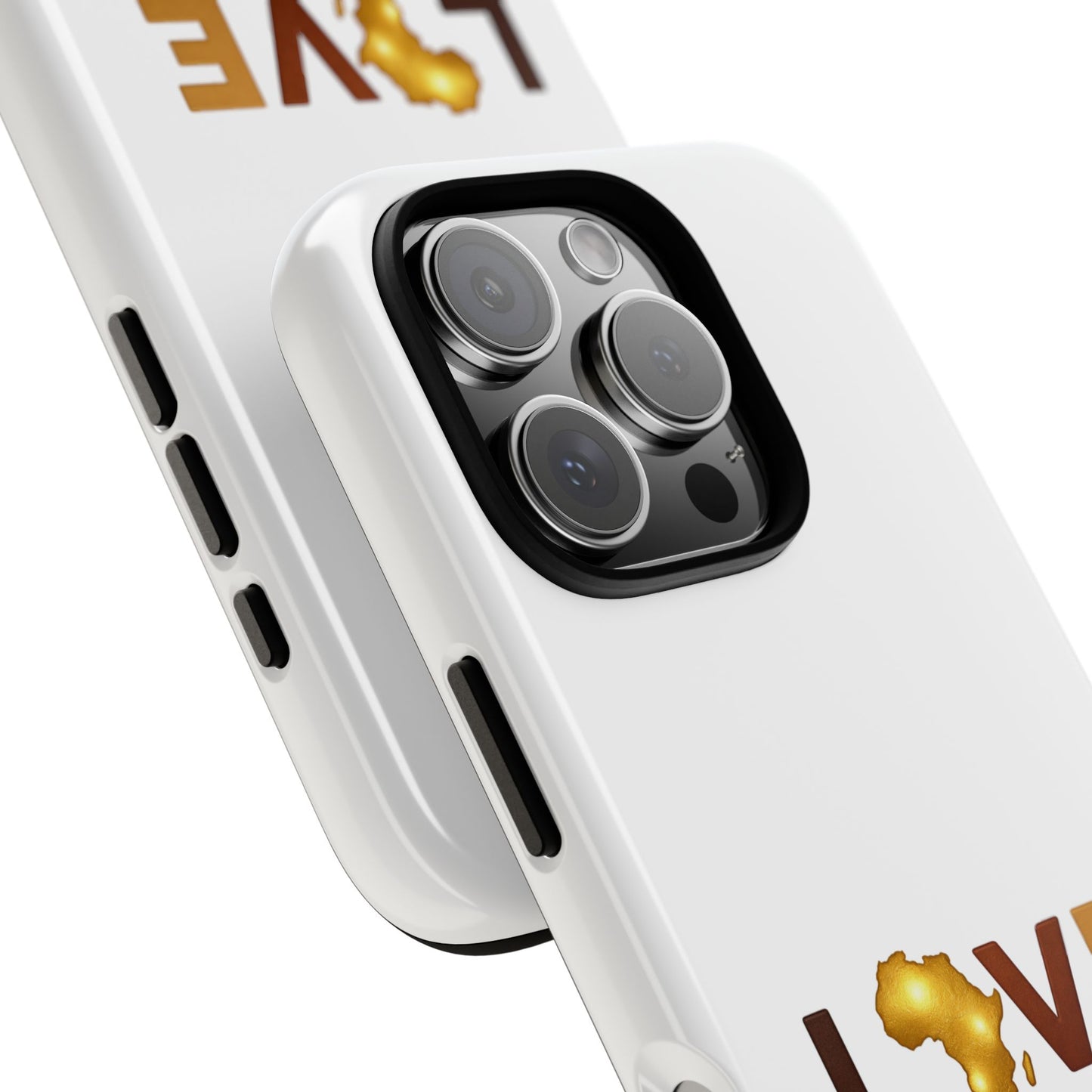 Love Africa Phone Case — Tough Protective iPhone Cover with Gold Africa Heart Design