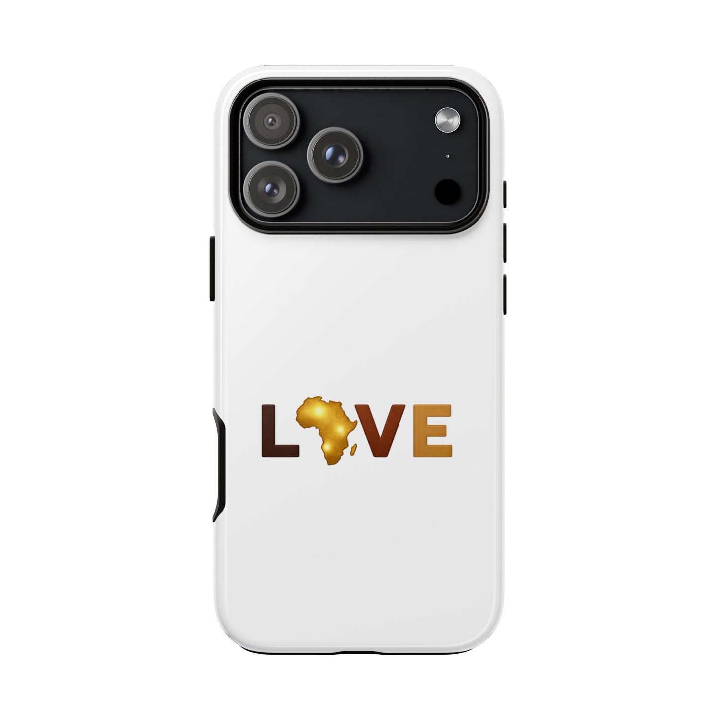 Love Africa Phone Case — Tough Protective iPhone Cover with Gold Africa Heart Design