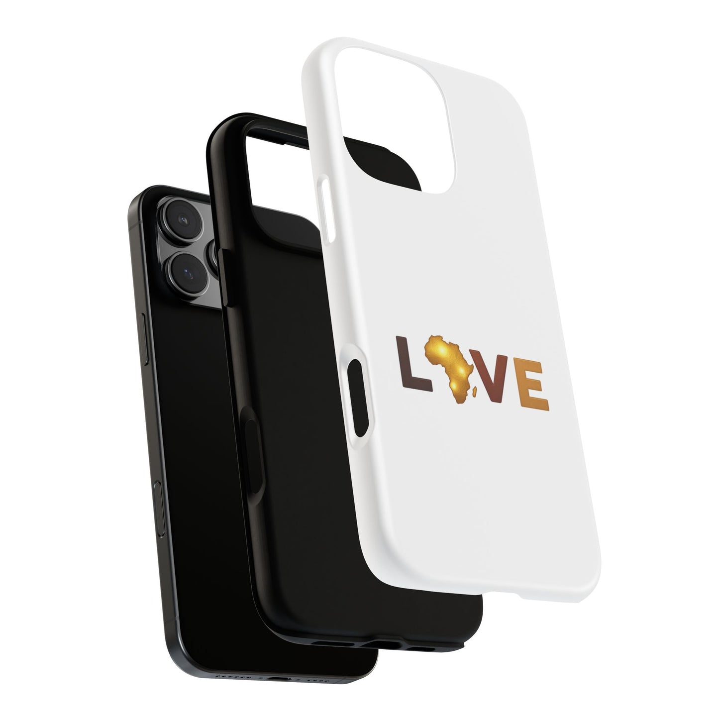 Love Africa Phone Case — Tough Protective iPhone Cover with Gold Africa Heart Design