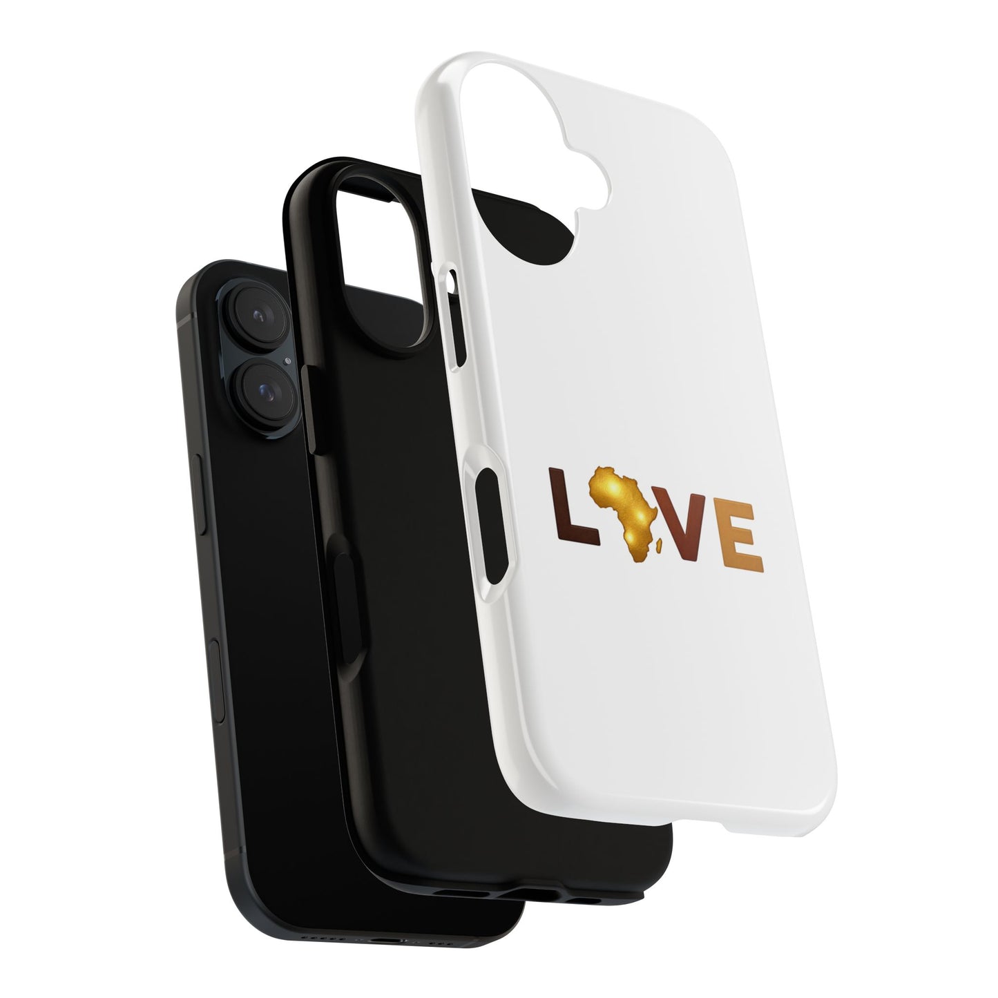 Love Africa Phone Case — Tough Protective iPhone Cover with Gold Africa Heart Design