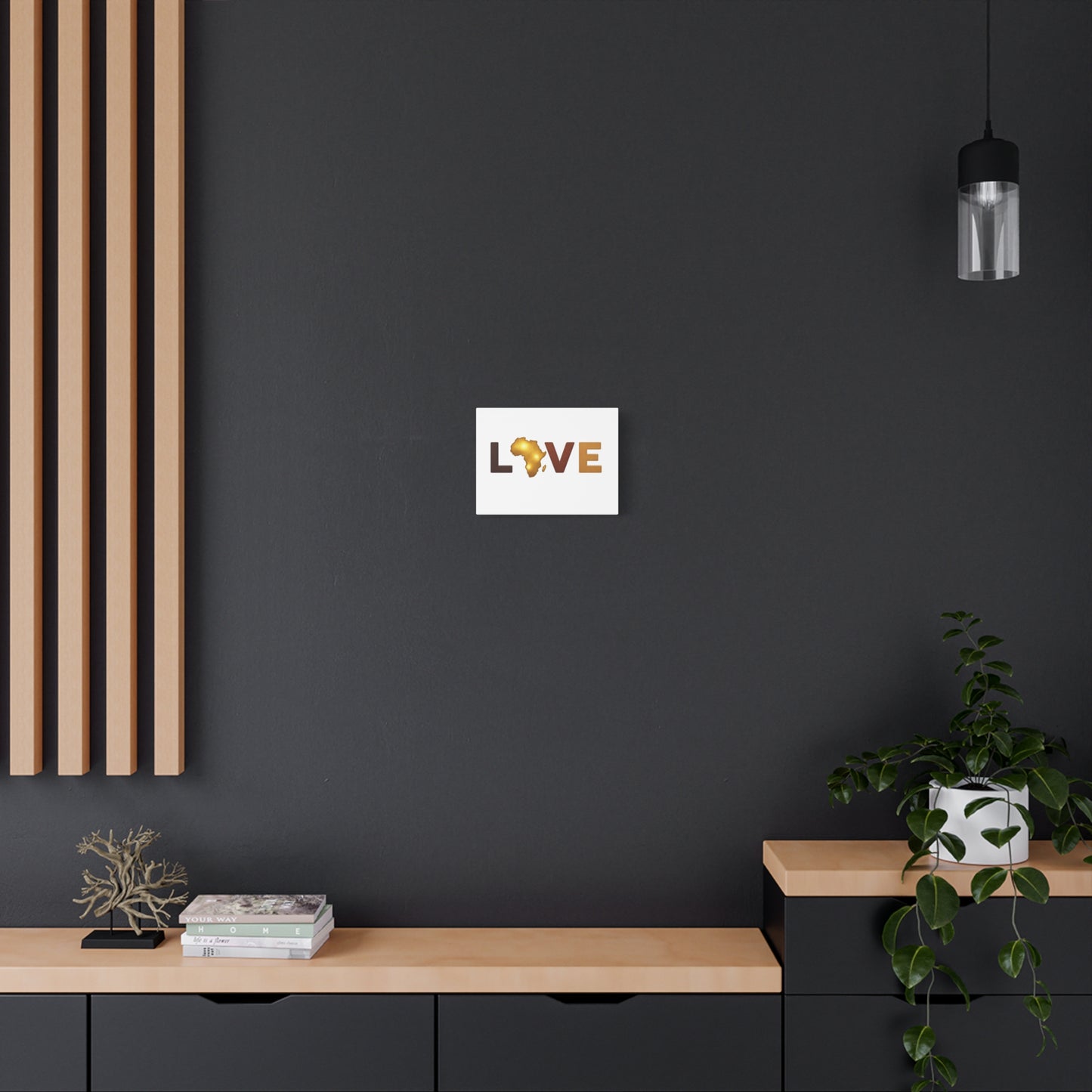 LOVE Africa Matte Canvas Wall Art — Gold Map Stretched Print