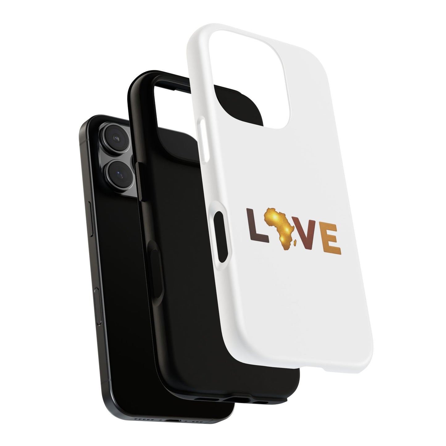 Love Africa Phone Case — Tough Protective iPhone Cover with Gold Africa Heart Design