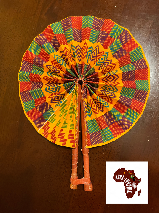 Orange Multi Leather Fan