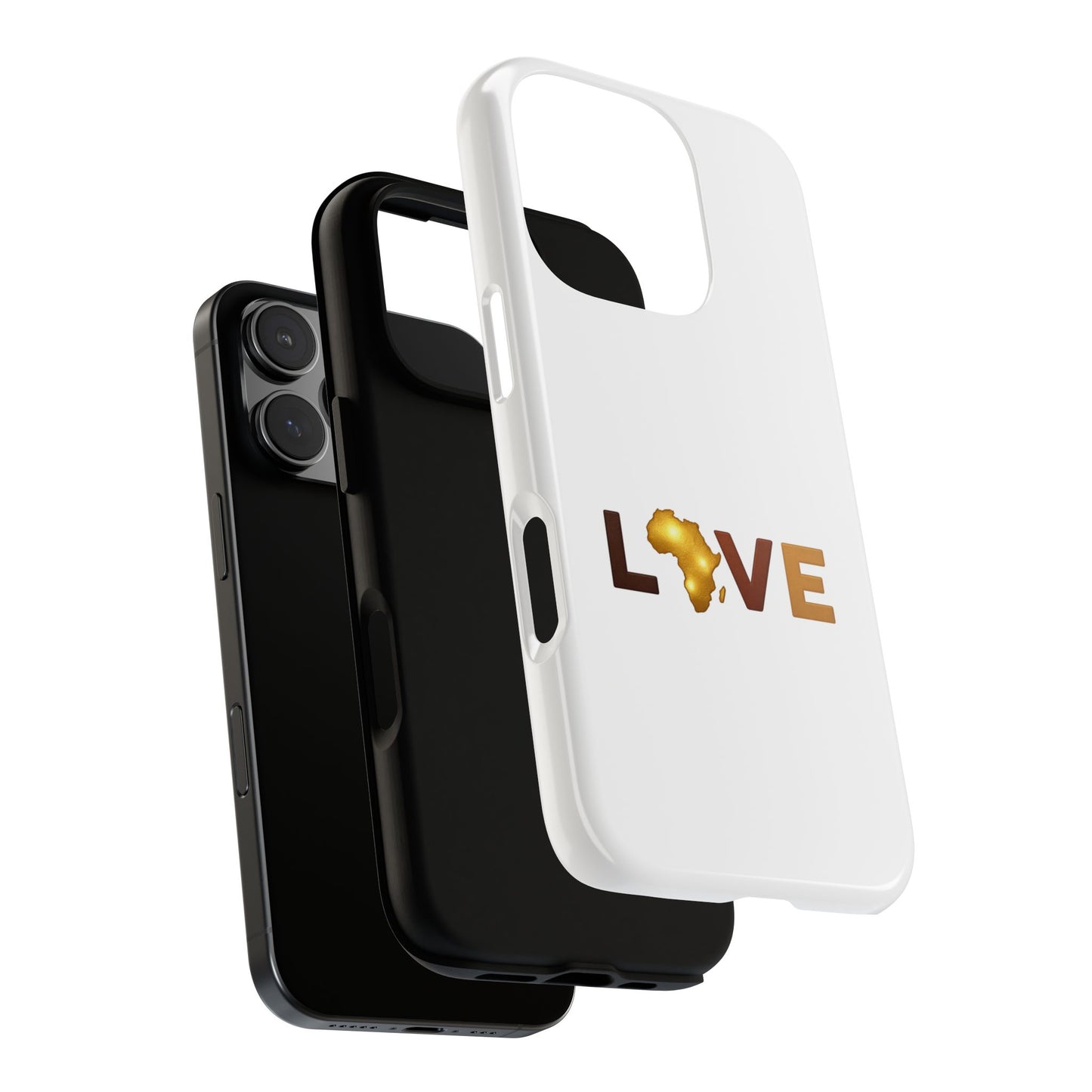 Love Africa Phone Case — Tough Protective iPhone Cover with Gold Africa Heart Design
