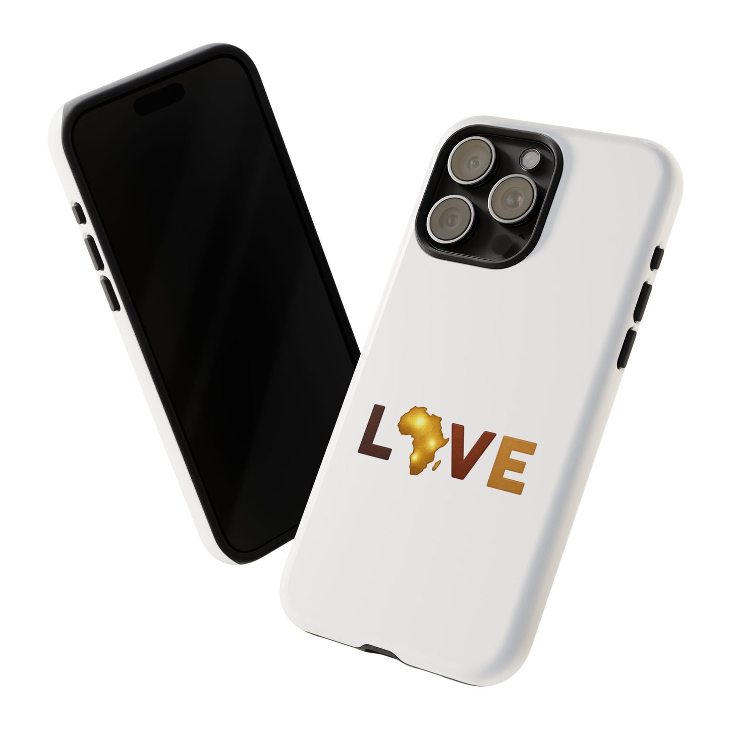 Love Africa Phone Case — Tough Protective iPhone Cover with Gold Africa Heart Design