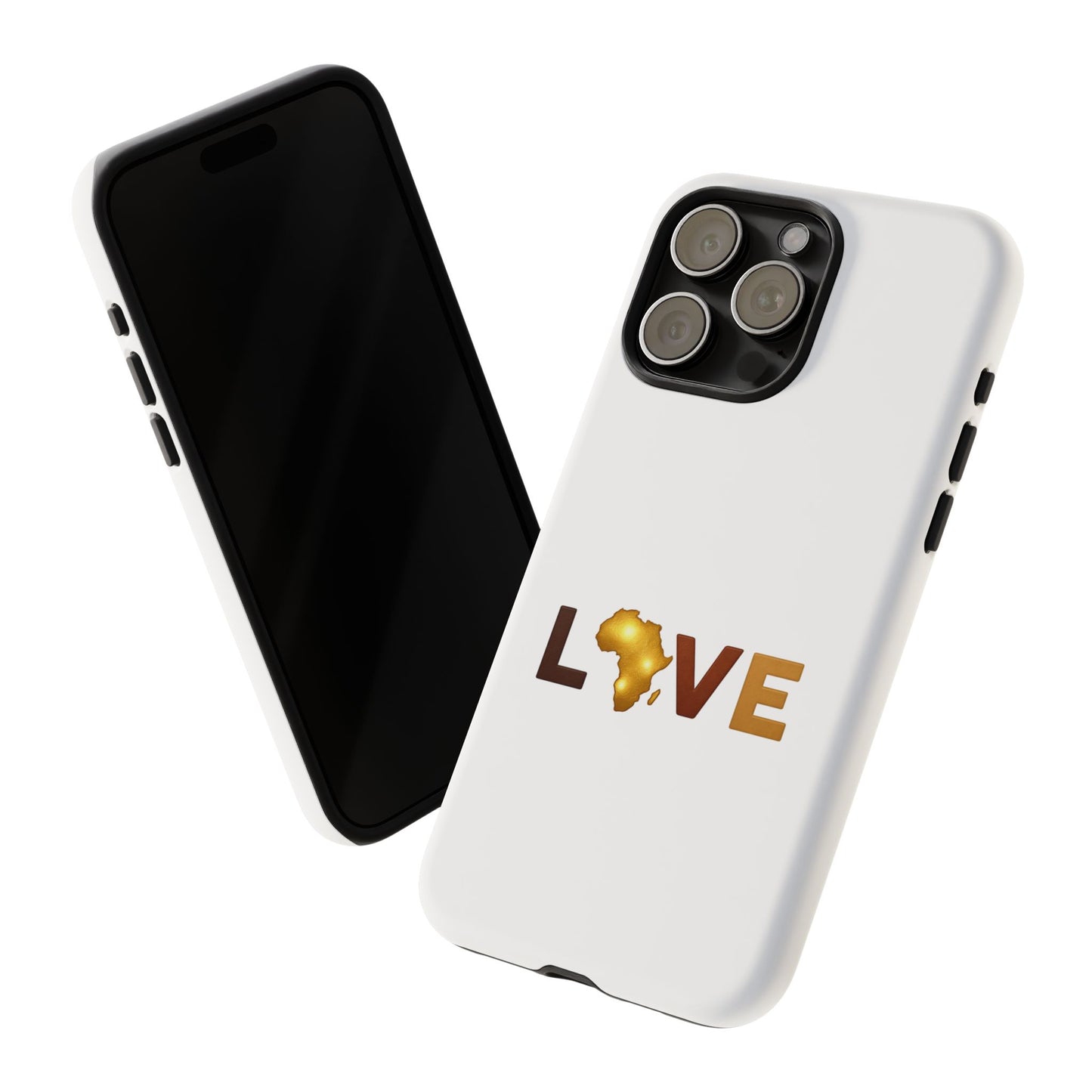 Love Africa Phone Case — Tough Protective iPhone Cover with Gold Africa Heart Design