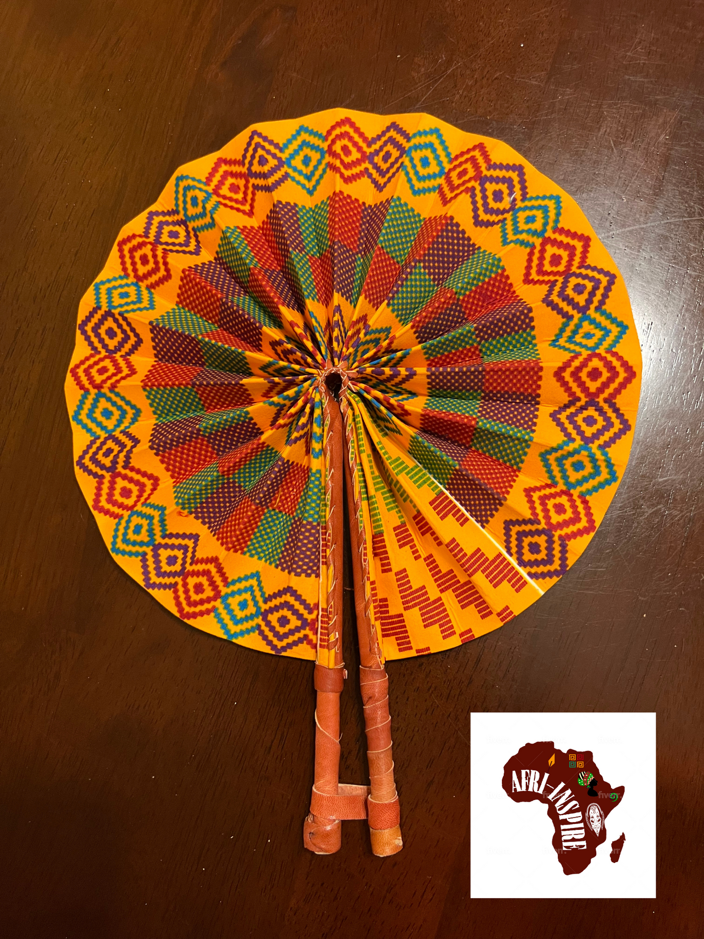 Orange Multi Leather Fan