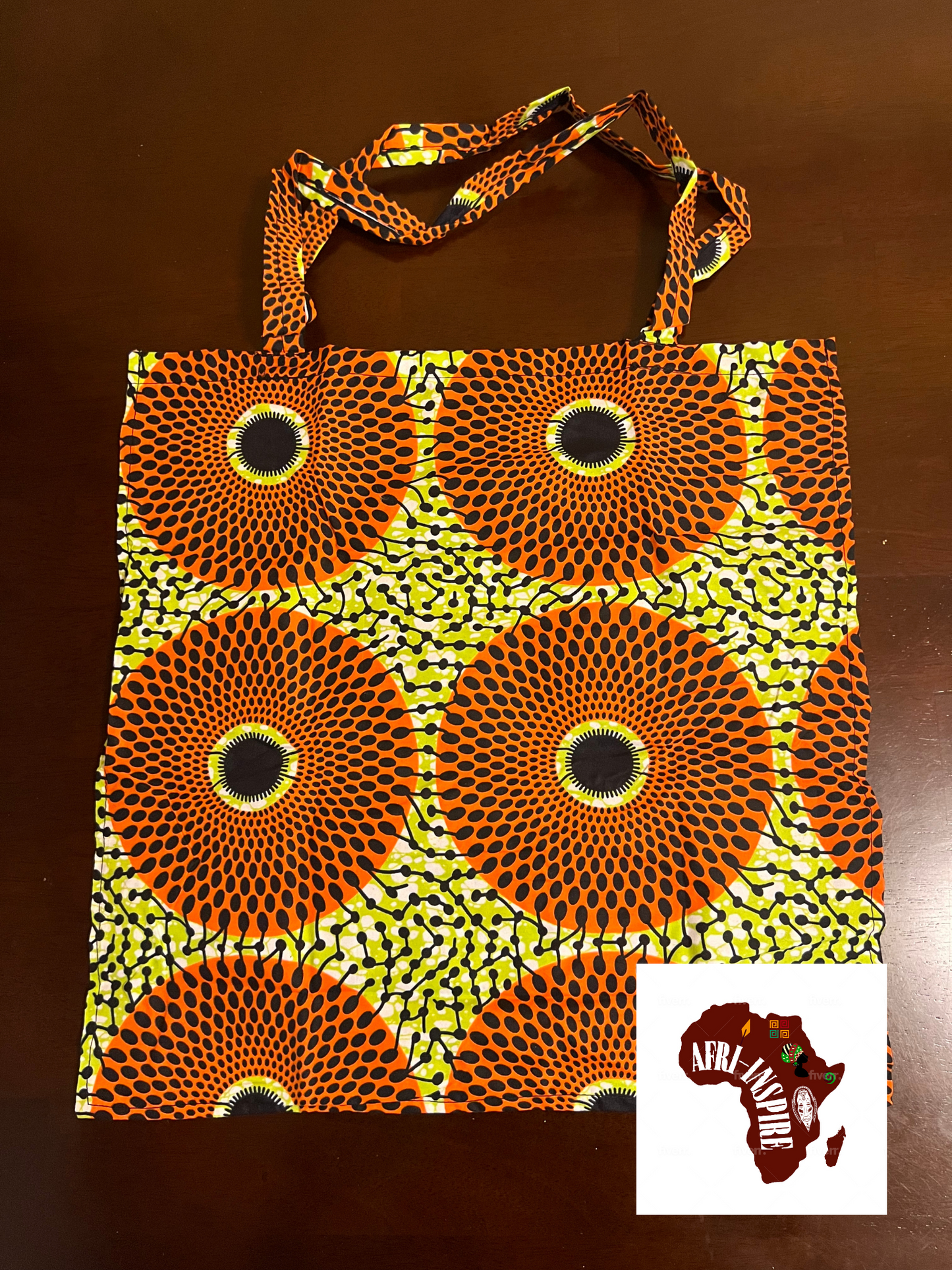 Orange and Green Cloth Reusable Shopping Bag