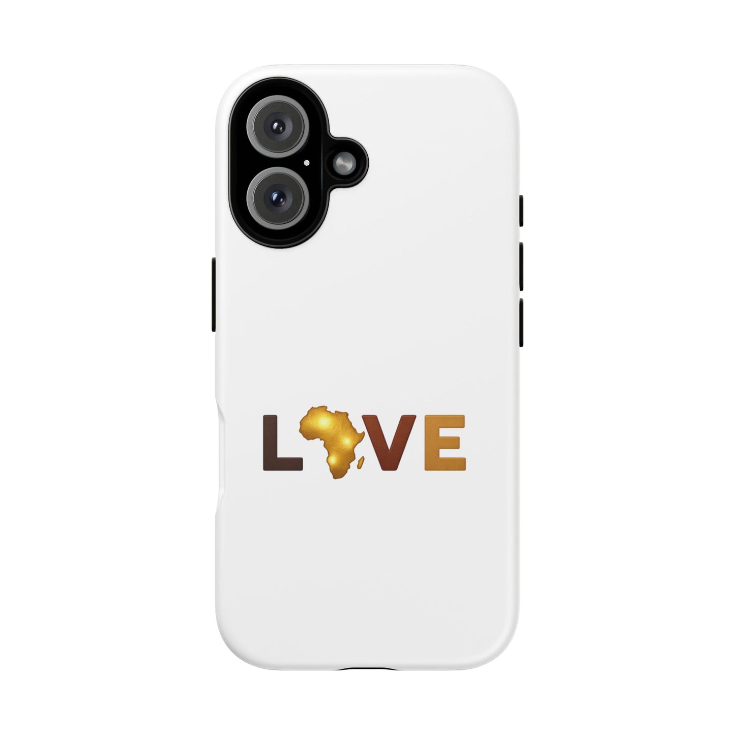 Love Africa Phone Case — Tough Protective iPhone Cover with Gold Africa Heart Design