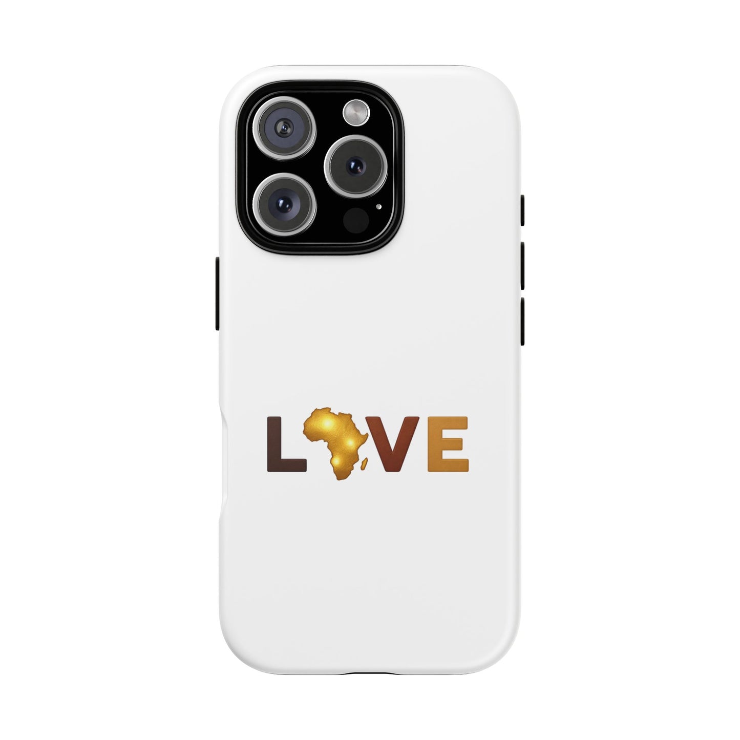 Love Africa Phone Case — Tough Protective iPhone Cover with Gold Africa Heart Design