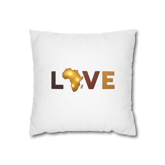 Africa Love Throw Pillowcase — Gold Africa LOVE Square Pillow Cover