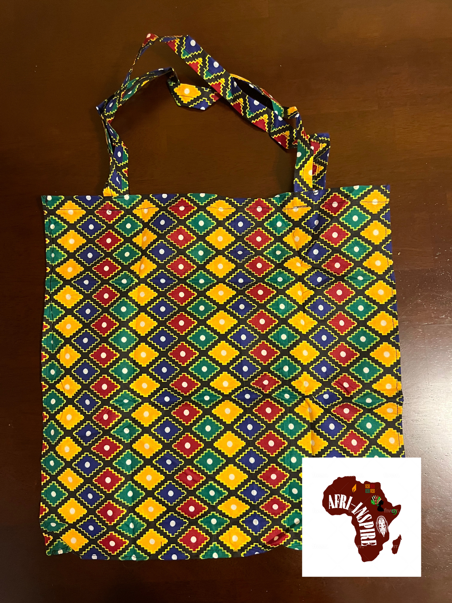 Multi Colored Diamond Reusable Shopping Bag