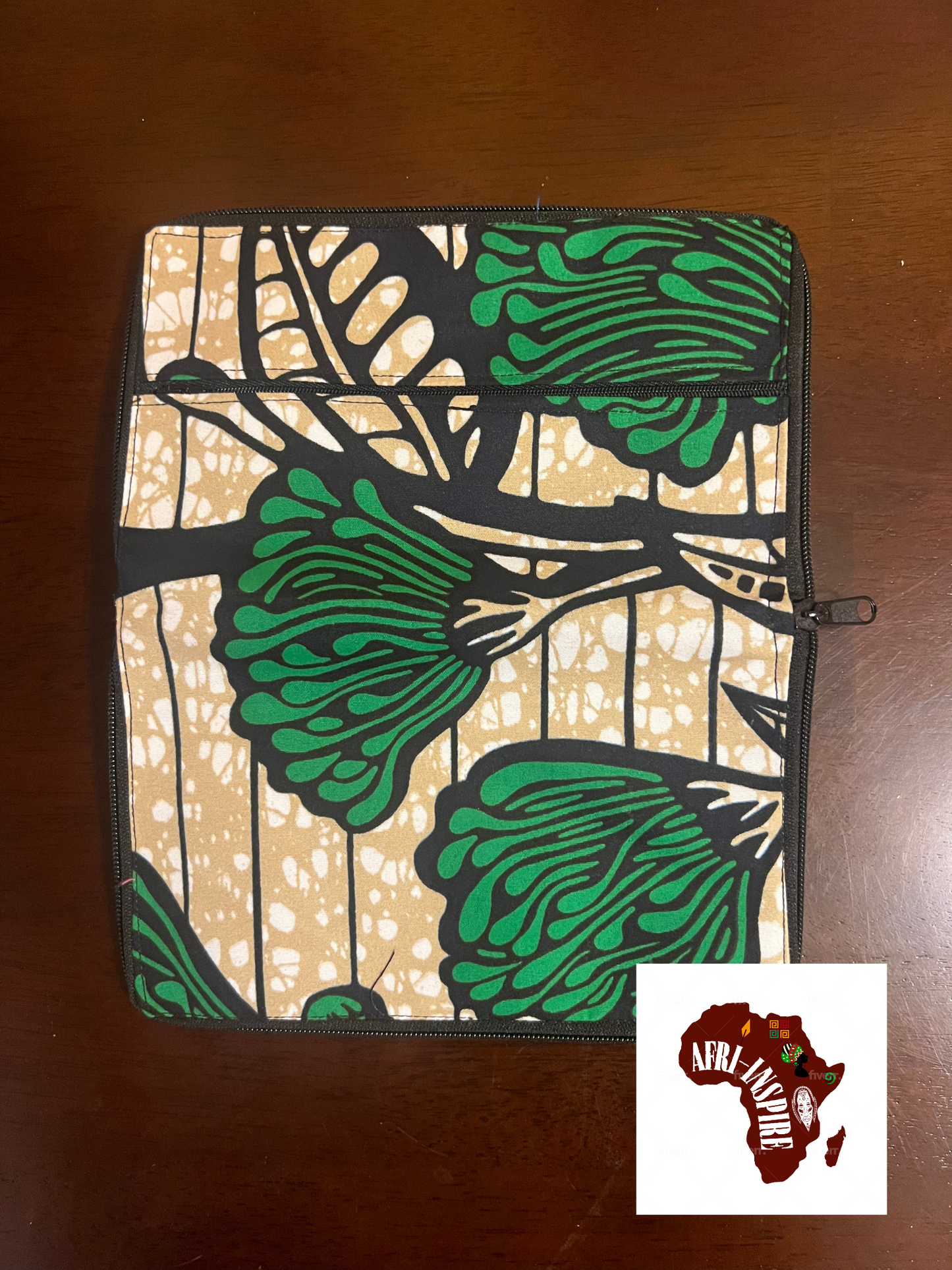 Turquoise Khaki and Green Reusable Shopping Bag