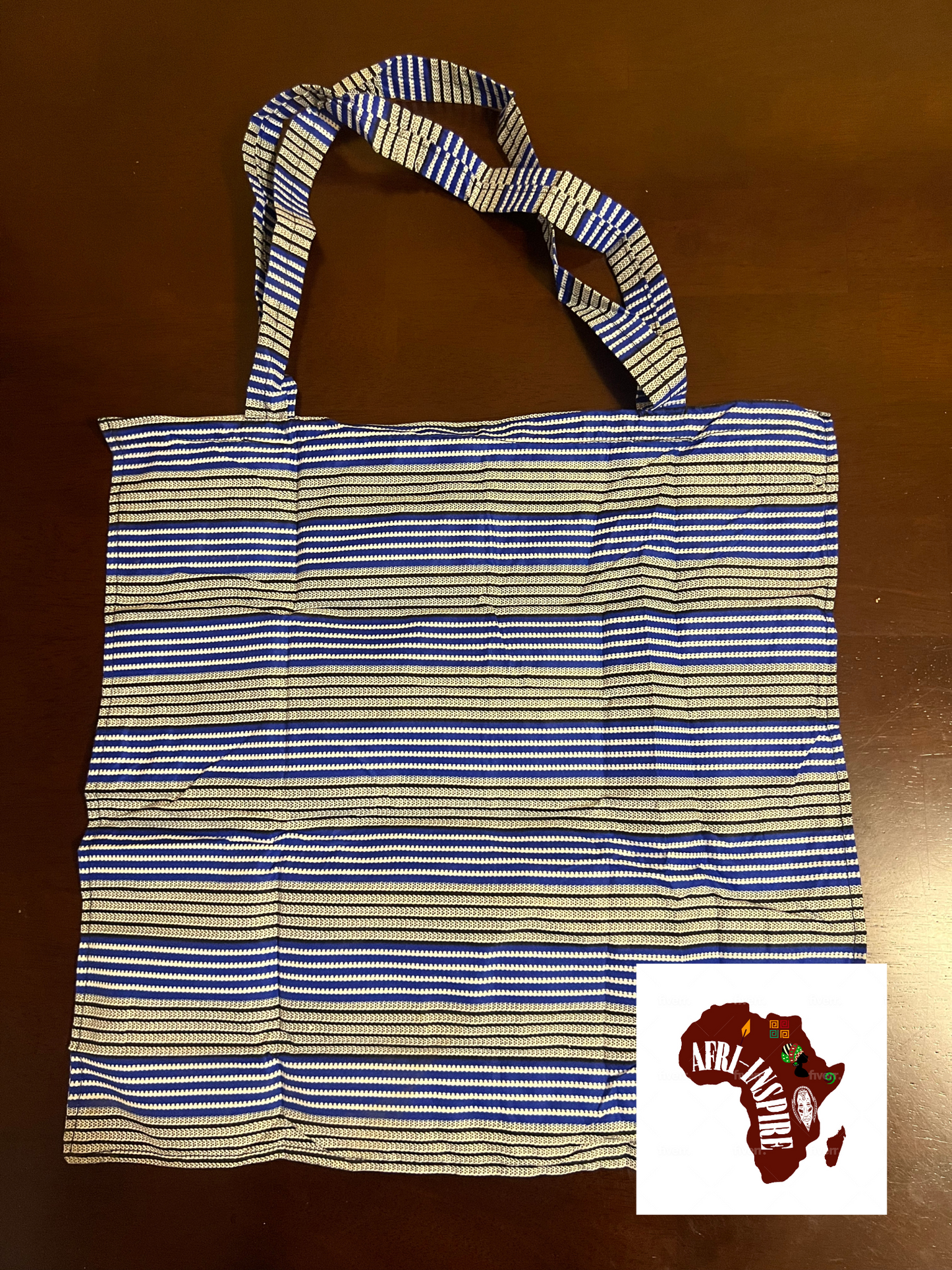 Blue Striped Cloth Reusable Shopping Bag