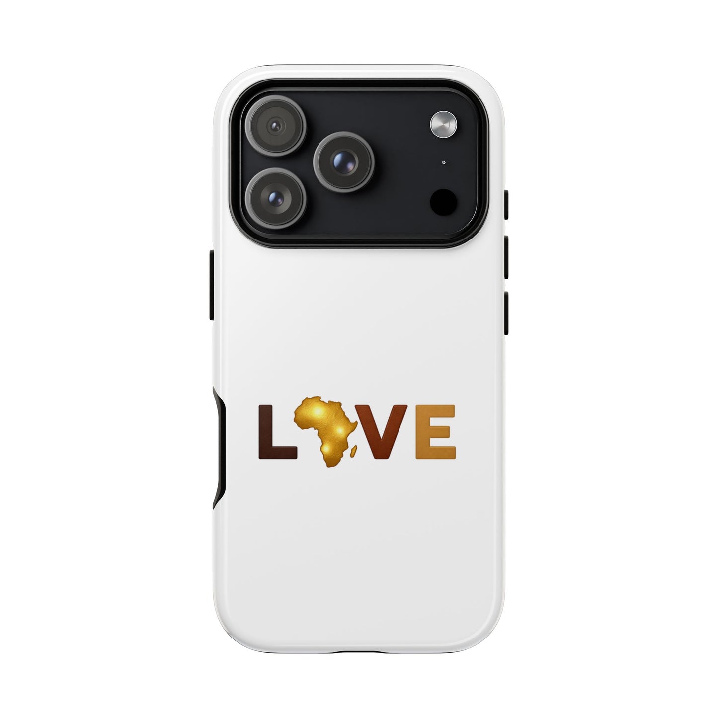 Love Africa Phone Case — Tough Protective iPhone Cover with Gold Africa Heart Design