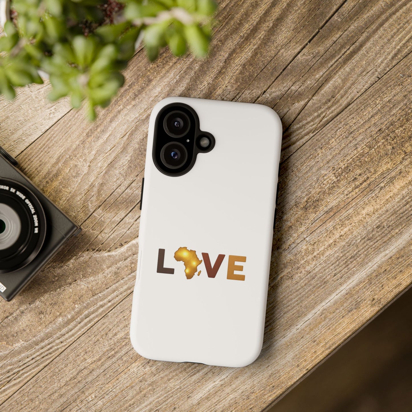 Love Africa Phone Case — Tough Protective iPhone Cover with Gold Africa Heart Design
