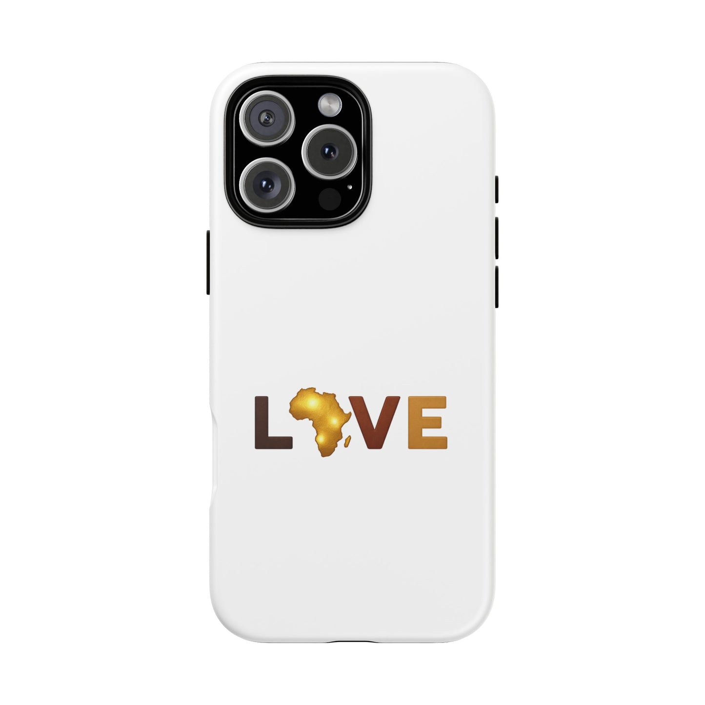 Love Africa Phone Case — Tough Protective iPhone Cover with Gold Africa Heart Design