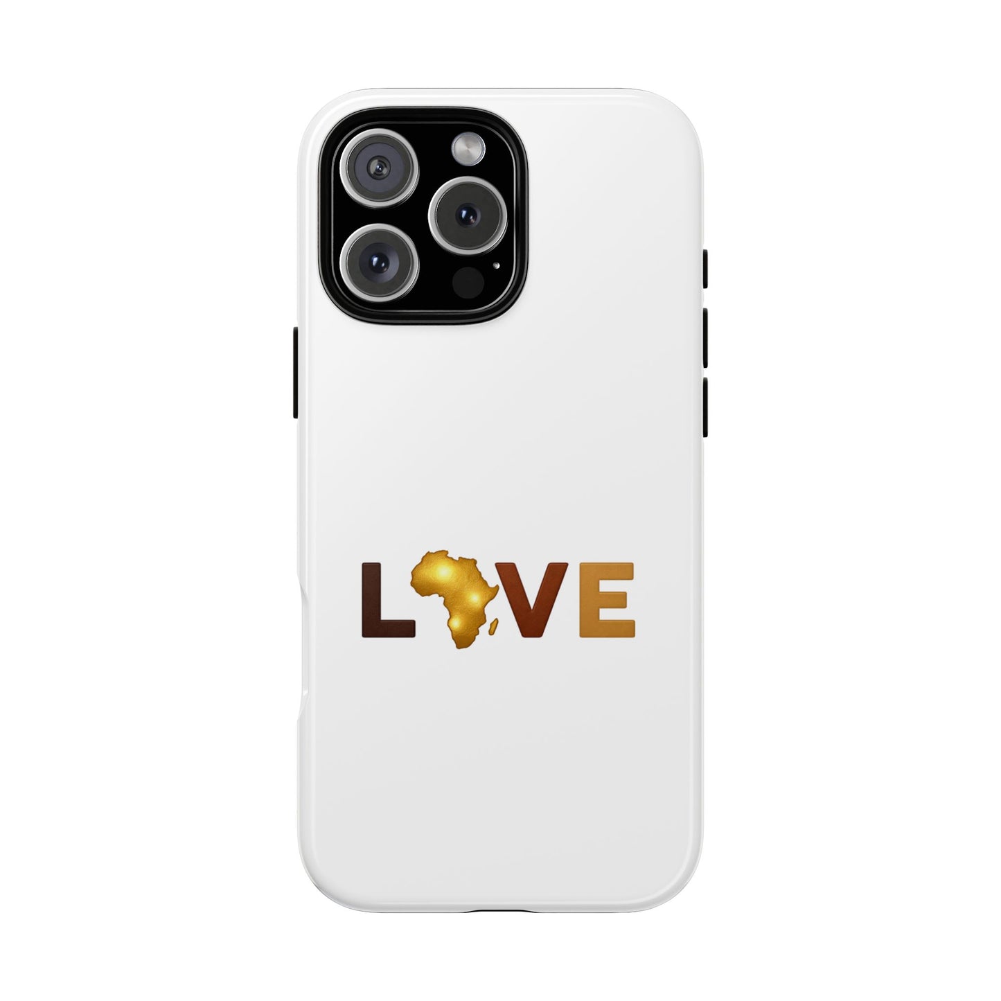 Love Africa Phone Case — Tough Protective iPhone Cover with Gold Africa Heart Design