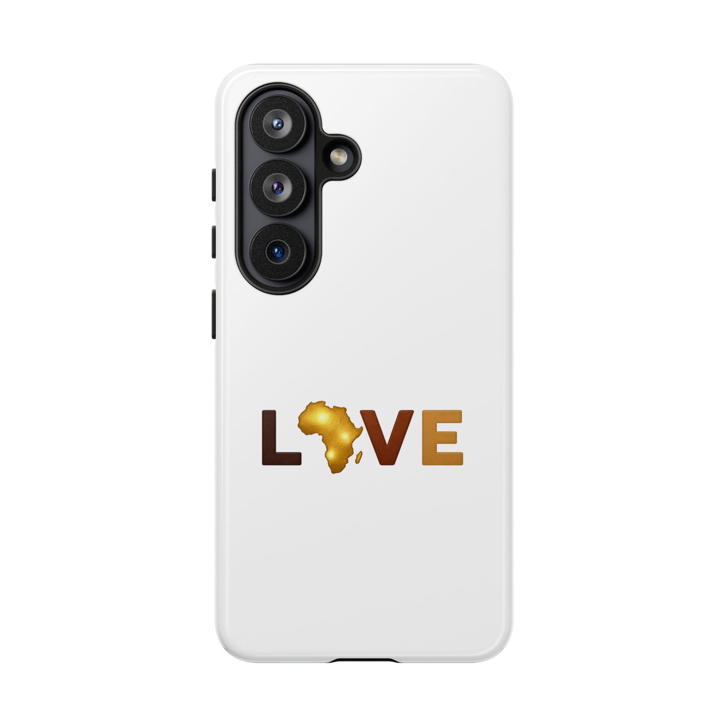 Love Africa Phone Case — Tough Protective iPhone Cover with Gold Africa Heart Design