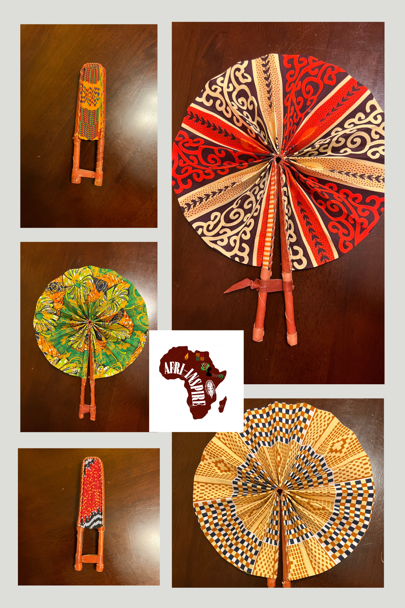 Assorted African Handmade Fabric Fans