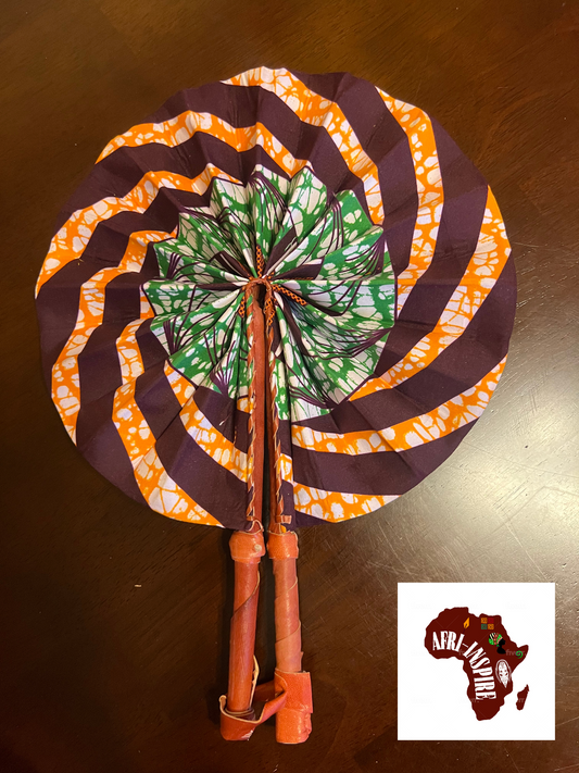 Brown and Orange Leather Fan