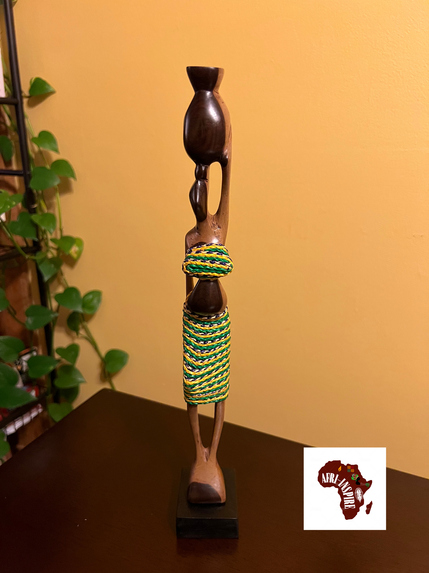 Wooden Figurine - Pot (Green)