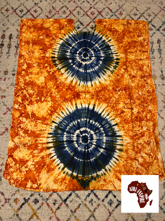 Orange and Blue Tie Die Dress