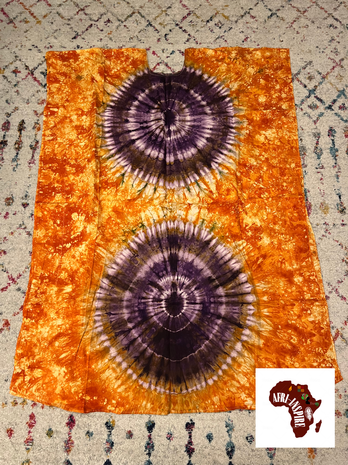 Orange and Purple Tie Die Dress