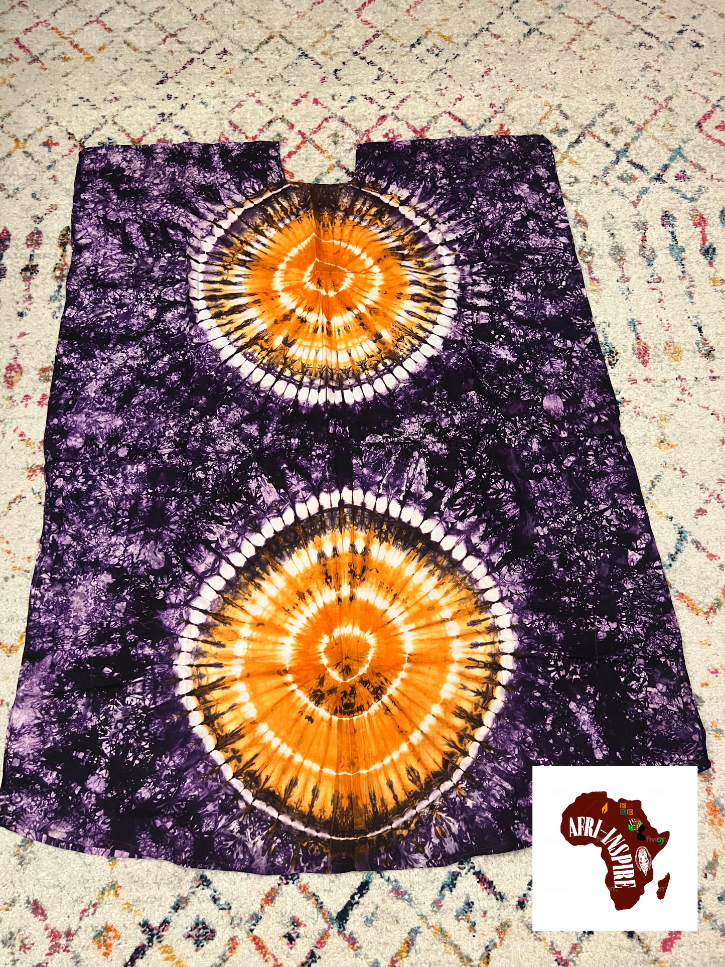 Purple and Orange Tie Die Dress