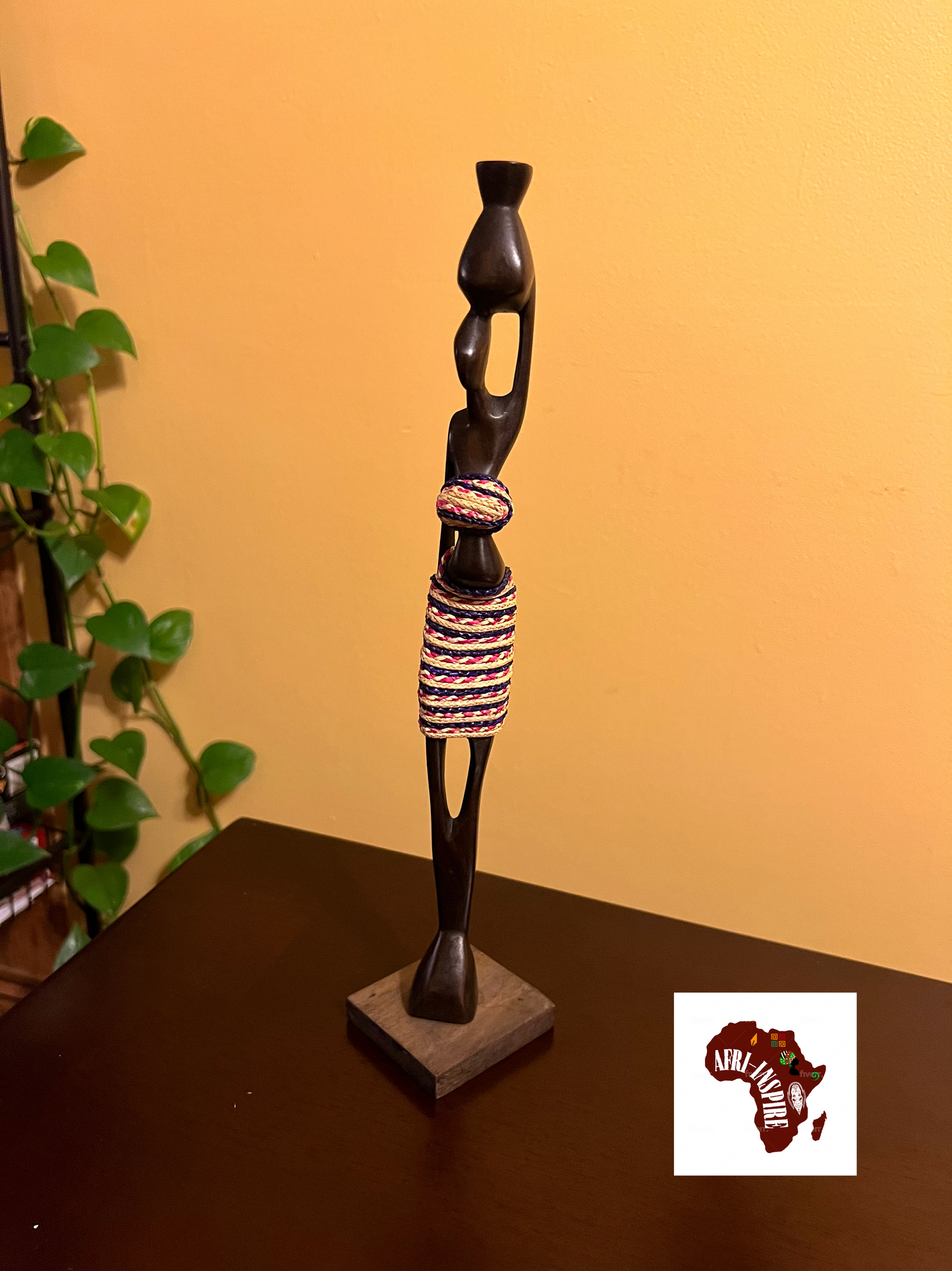 Wooden Figurine - Pot (Purple)